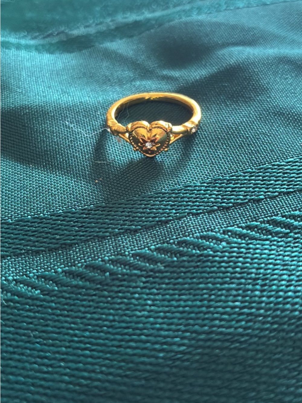 Gold Heart Floral Accent Ring - Women's Jewelry